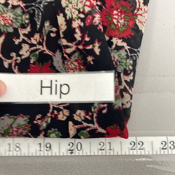 Zara Basic Collection Long Sleeve Dress Fringe Floral Red Black Size Small S - Picture 17 of 17